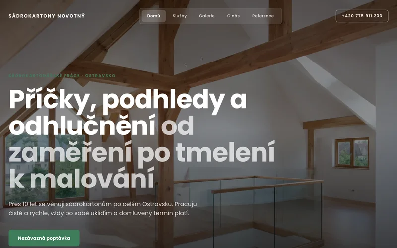 Náhled webu Sádrokartony Novotný
